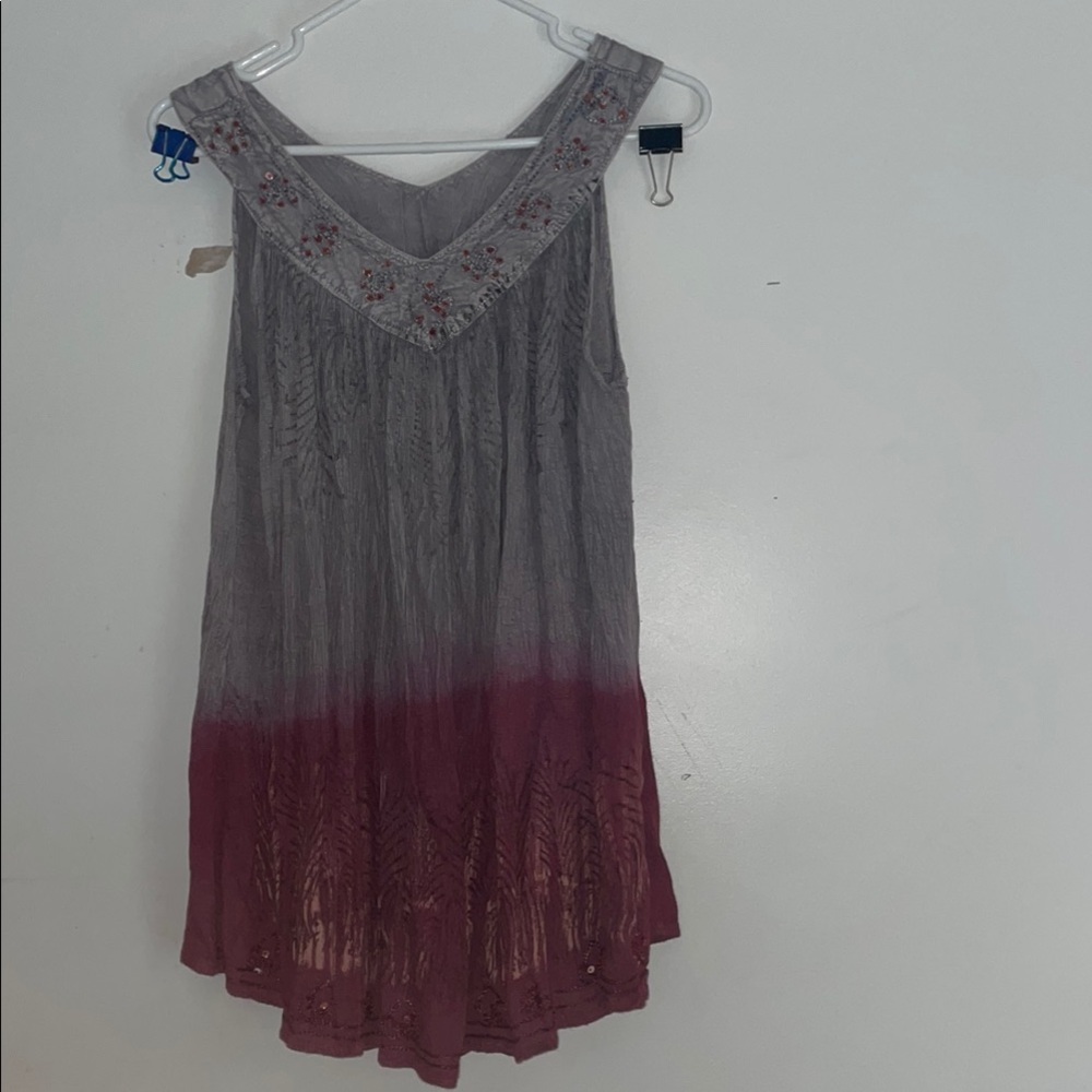 Gray and Pink Sleeveless Dress One size